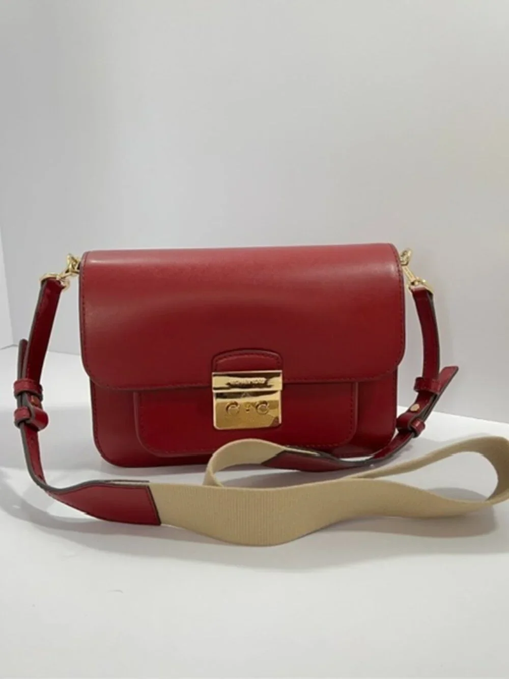 Michael Kors Leather Sloan Editor Large Shoulder Bag Dark Cherry 2 Straps